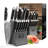 15PCS Damascus Chef Kitchen Knife Set with Block, Gray