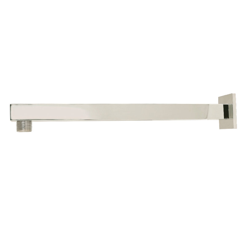 Kingston Brass Claremont 12-Inch Shower Arm with Square Flange, Polished Nickel