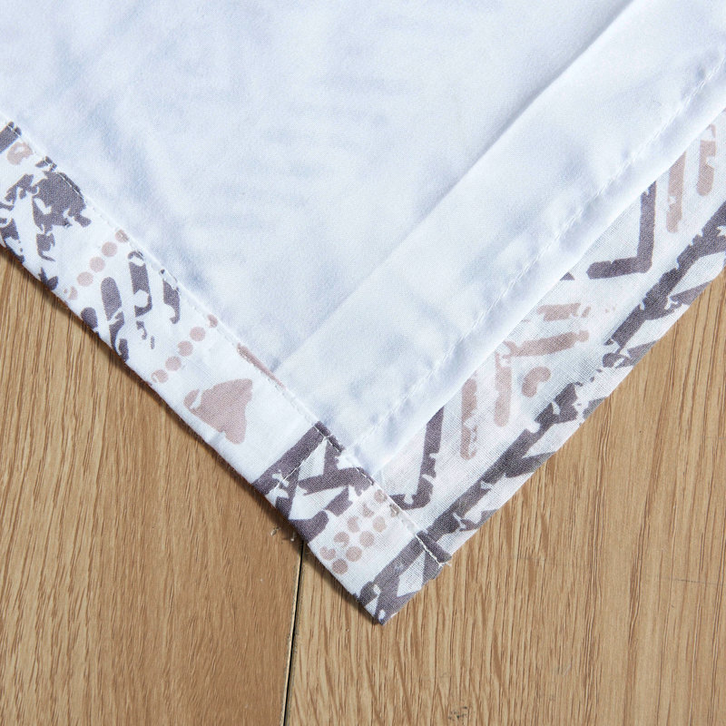 Denmark Geometric Semi-Sheer Tab Top Curtain Panels