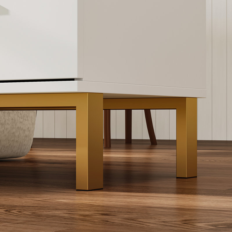 Table de bout 2 pièces avec tiroirs de rangement, Blanc