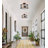 3-Light Hammered Glass Drum Semi Flush Mount