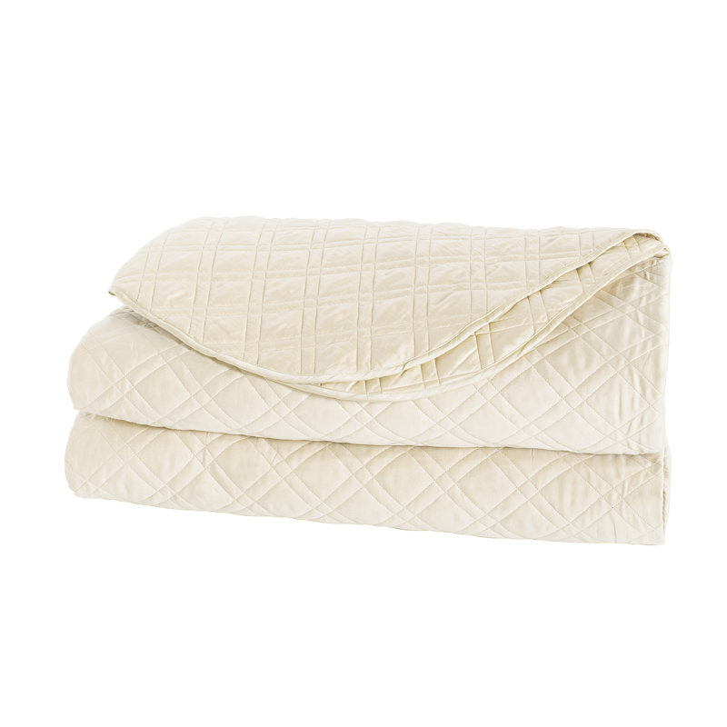 Coperta Sateen Coverlet, Twin Coverlet, Ivory