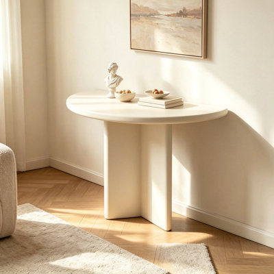 Console moderne semi-circulaire de couleur unie