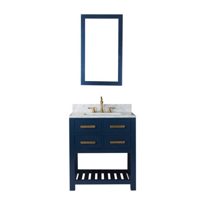 30 Inch Monarch Blue Single Sink Bathroom Vanity From The Madalyn Collection