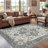 8'X10' Machine Washable Vintage Floral Aesthetic Area Rugs Non Slip Brown-122570664-118159426