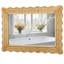 Miroir mural fait à la main en faux rotin - Miroir rectangulaire tissé à bords ondulés durable pour la salle de bain, le vestibule et la décoration intérieure boho (22,6 po x 30 po)