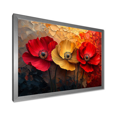 Crimson Serenity of Vibrant Red Poppies II - coquelicots, art mural