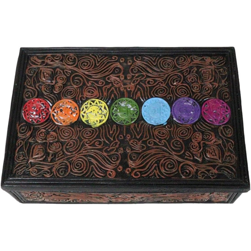 Boîte à bijoux Metaphysical Rainbow 7 Chakra Zone
