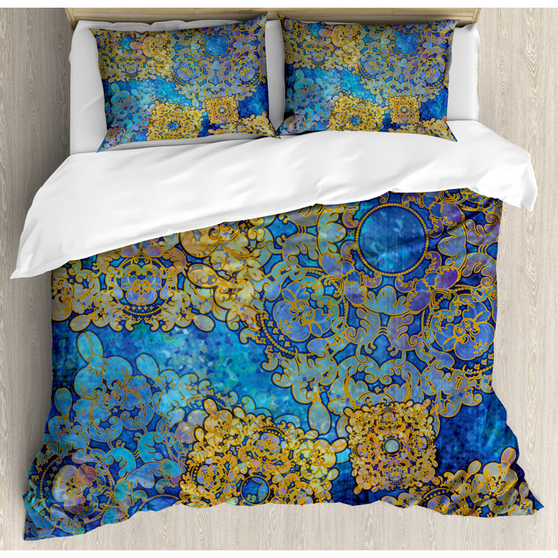 Modern & Contemporary Polyester Floral Duvet Cover, King