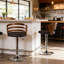 Tabouret de bar pivotant à dossier moderne en bois avec coussin