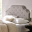 Grey Fabric Upholstered Headboard - Queen & Full Sized With Contemporary Appeal Button Diamond Stitch And Fine Nailhead Accents Assembly Required Delightful