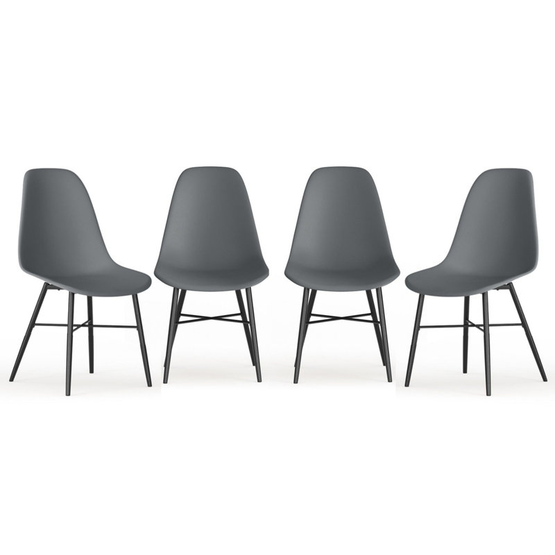 84cm H Metal Side Chair, 4, Grey