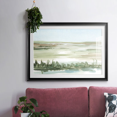 «Peaceful Lowland II», impression encadrée avec verre biseauté mat et biseauté