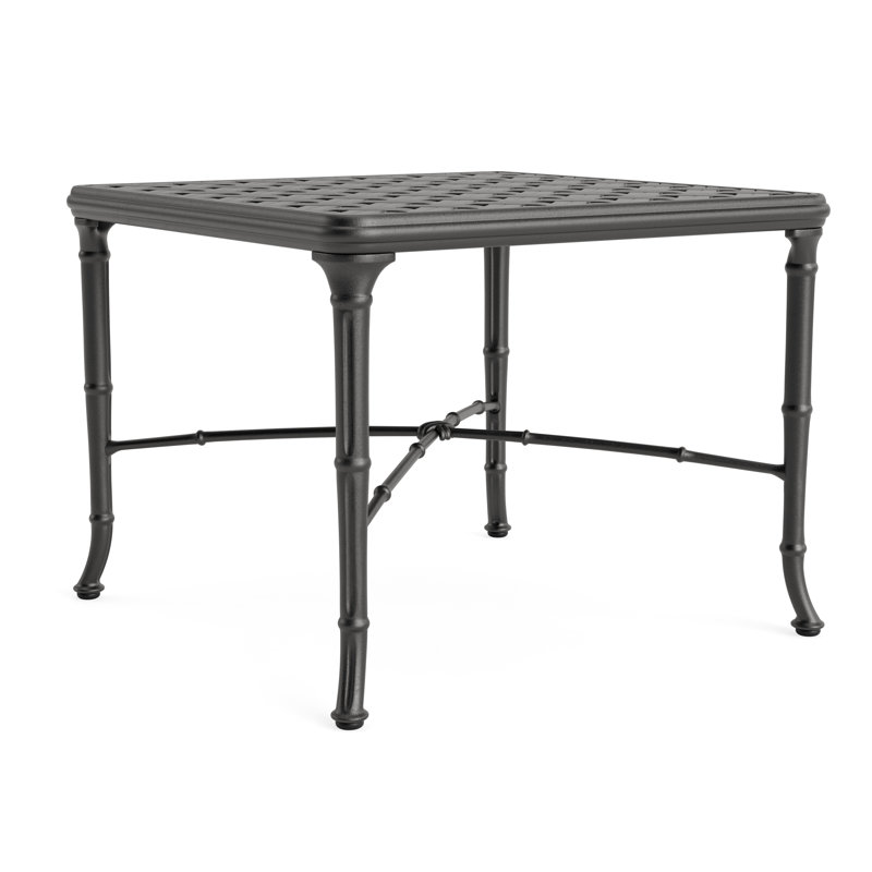 Calcutta Outdoor Square Side Table, Textured Pewter