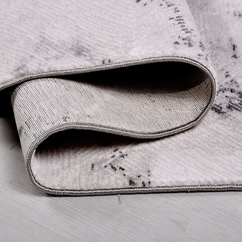 Tapis beige moderne lavable à la machine, Rectangle 2 pi 8 po x 5 pi