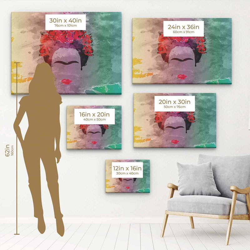 Peinture sur toile Ariyan, H 12 po x l 16 po, Cadre noir
