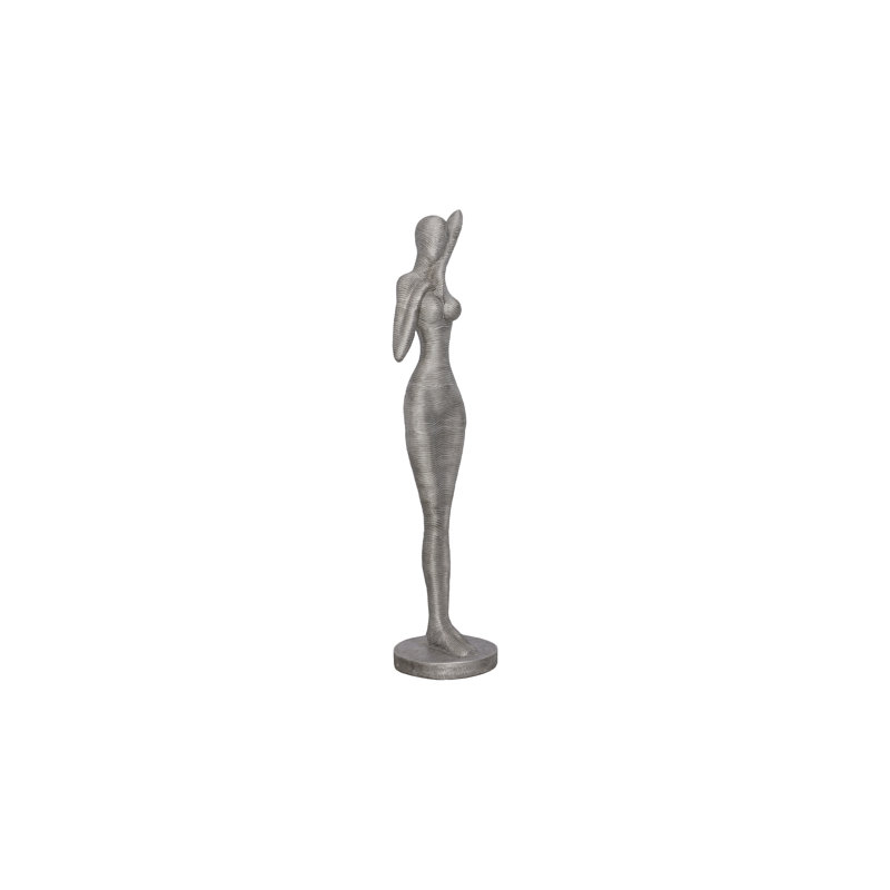Statue admirative debout, aluminium