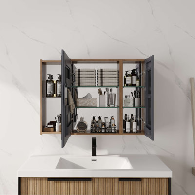 Armoire à pharmacie murale 39,4 "avec rangement et armoire de rangement