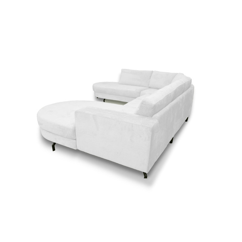 6 Seater Corner Sofa , White, Right Hand Facing