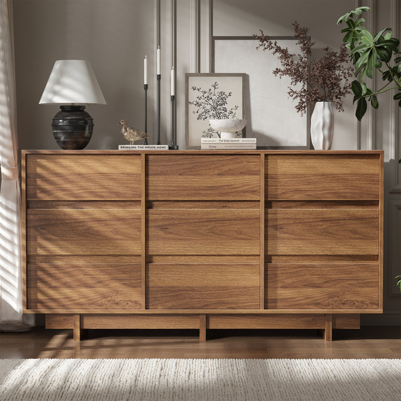 Commode 9 tiroirs Catarina, Brun