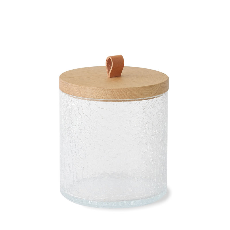 Crackle Glass Canister w/Lid, 88 oz