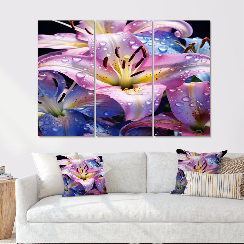Rutz - ensemble de reproductions d'art mural Lily, H 28 po x l 36 po x P 1 po, Toile tendue
