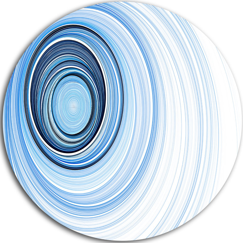 « blue radio ondulations », impression sur métal, H 23 po x l 23 po x P 1 po