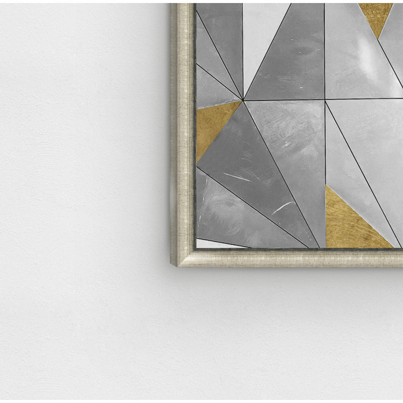 " Triangular Wall " by Oliver Gal, White Framed, 17" H x 12" W