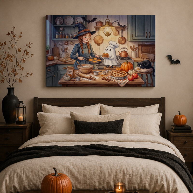 Sorcière et fantôme, 12"H x 18"W