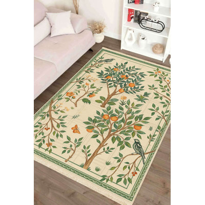 Tapis orange Arts & Crafts