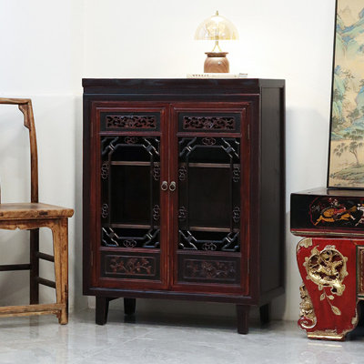 Mid-Century Style Solid Wood Console Cabinet