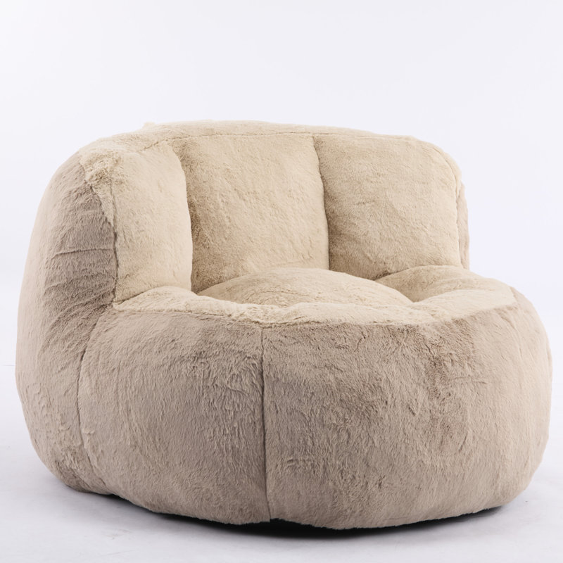 Multicolor Faux Fur Bean Bag With Ergonomic Design, High - Resilience Foam, Non Slip Base, Suitable For Multiple Spaces