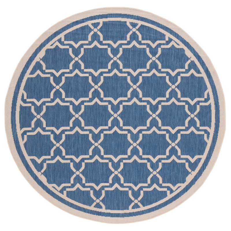 Tapis d'intérieur / extérieur à motif géométrique Dirks Performance, Rond 6 pi 7 po