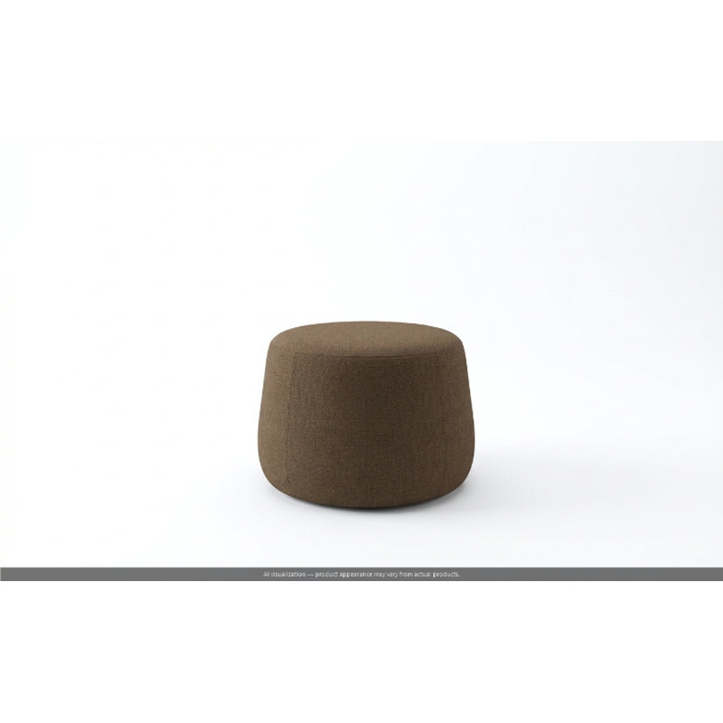 Apel Round Pouf, Vella Peppercorn