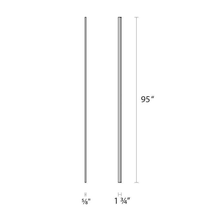 Stiletto Lungo 1 - Light LED Bath Bar, Satin White