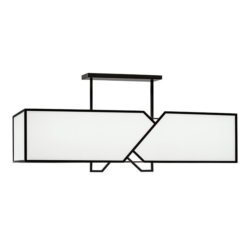 Lustre linéaire à 6 lumières de 48 po de largeur Moiselle - Noir mat
