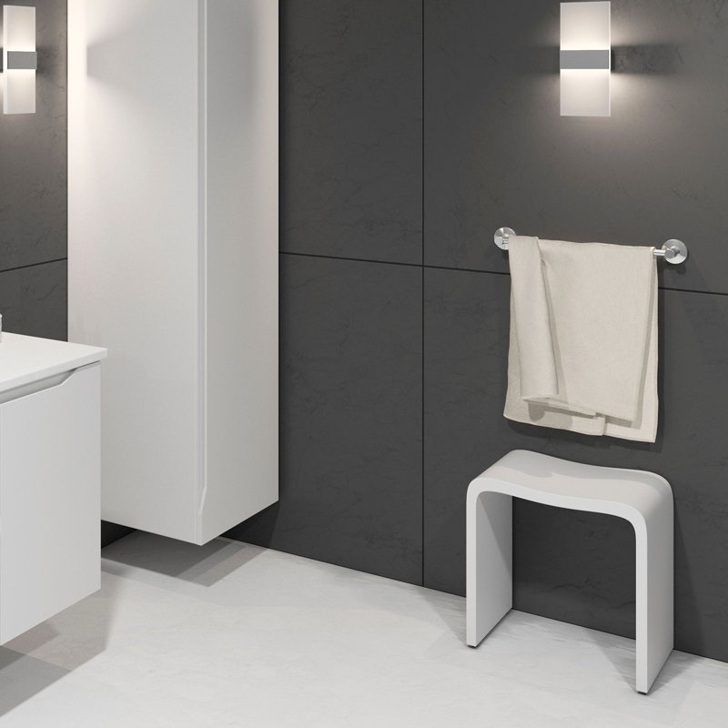 DAX Acrilyc Shower Stool, Matte White