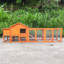 Poulailler en bois 111,5 po, grand poulailler extérieur avec cage de volaille, cage à lapin et huche, panneau UV imperméable pour la cour extérieure