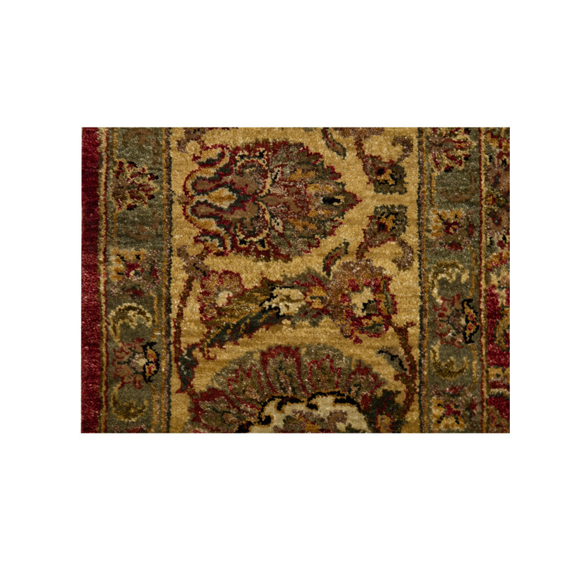 Tapis rouge et or de haute qualité noué à la main