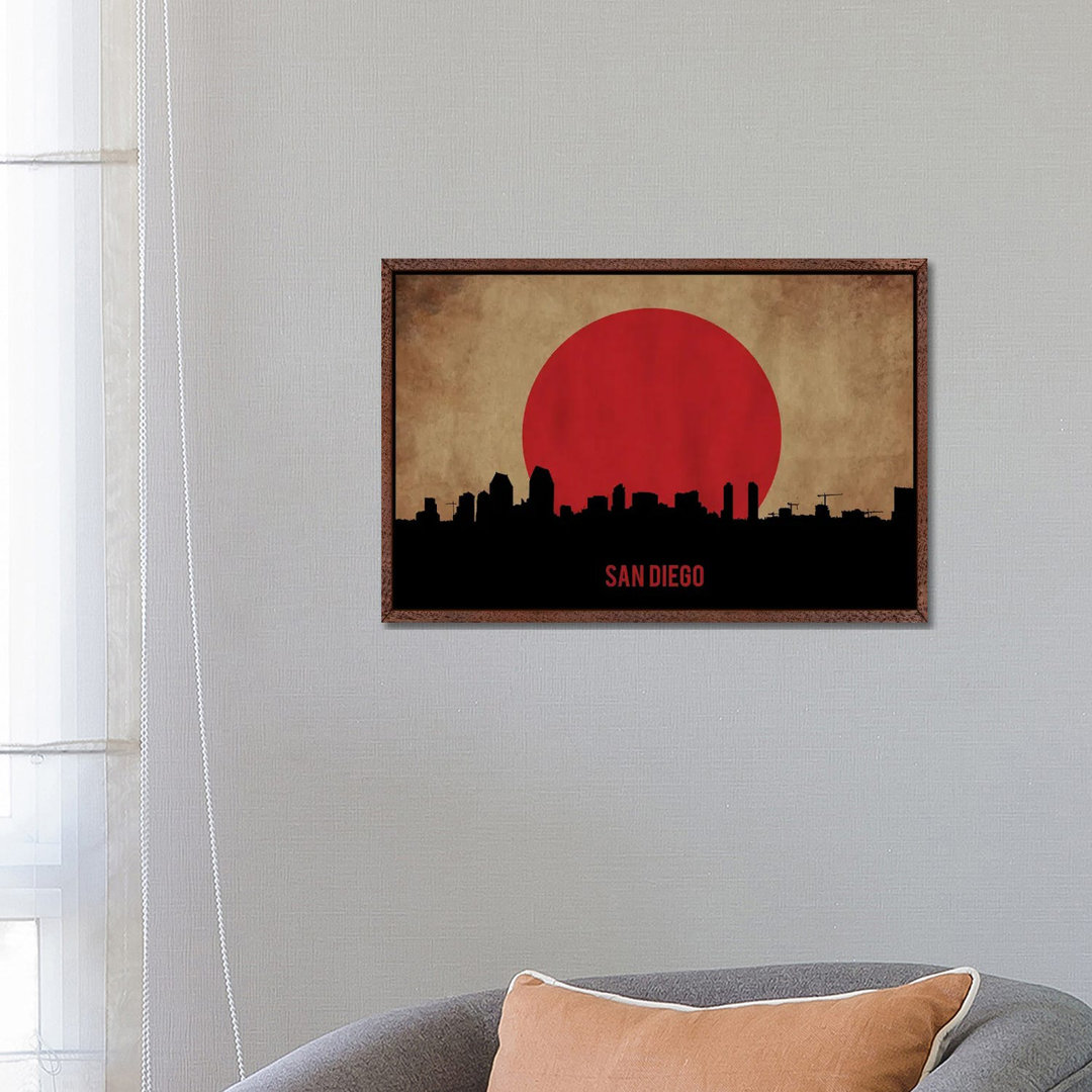 San Diego Skyline von Durro Art - Galerieverpackte Leinwand Giclée auf Leinwand