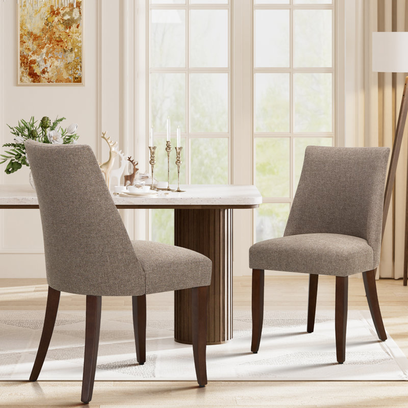 Parsons Upholstered Dining Chair Solid Wood Side Chair - Comfort & Style for Modern Homes, Brown
