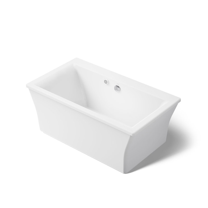 Stargaze 60-in X 30-in Freestanding Bath with Bask Heated Surface and Fluted Shroud, White