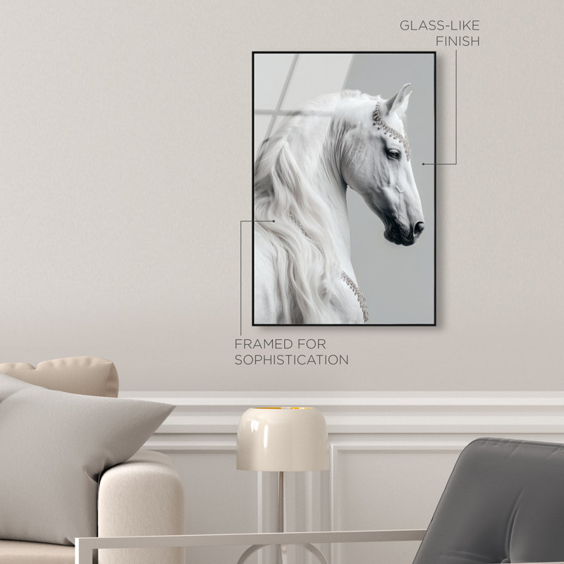 Jeweled Mane I Print by Oliver Gal, 25" H x 17" W, Black Floater Frame