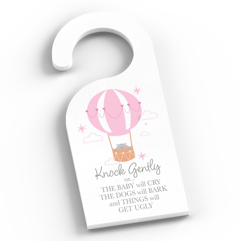 Creswell Text & Numbers Box Signs & Plaques, White/Pink