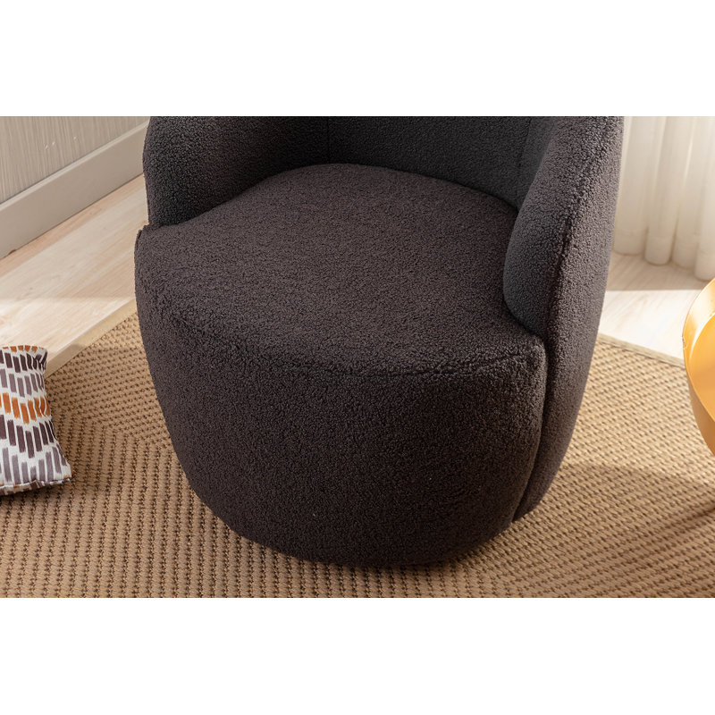 Fauteuil pivotant polyvalent avec rembourrage confortable et anneau en métal noir
