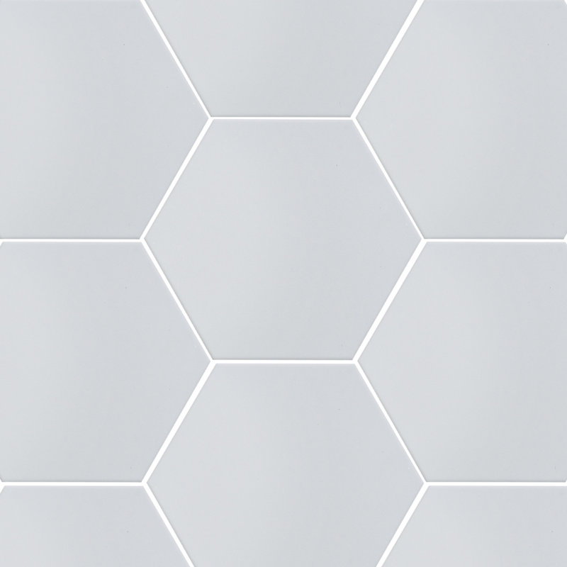 Milan Hexagon 8" x 9.5" Porcelain Floor & Wall Tile, Silver