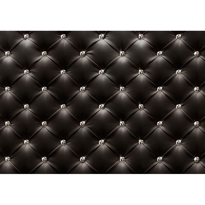 Murale pelez et collez - Cuir noir avec diamants, L 135 po x L 100 po