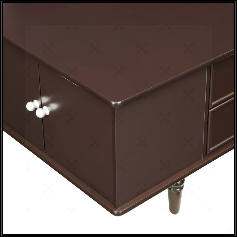Table basse moderne moderne à quatre tiroirs, Brun
