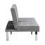 Lit futon gris, avec structure en bois et pied en acier inoxydable multifonctionnel, et pratique