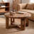 Retro Walnut Solid Wood Round Coffee Table